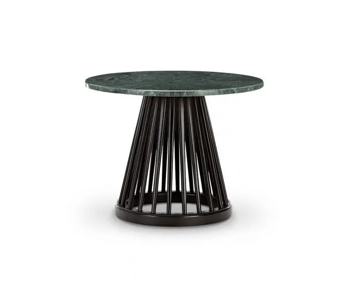 Contemporary coffee table - FAN SERIES - Tom Dixon - marble / oak