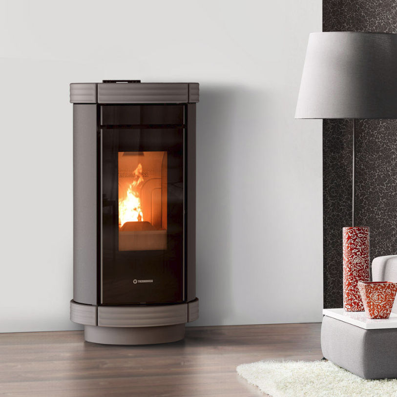 Pellet Heating Stove Steel Cast Iron Contemporary Dorica