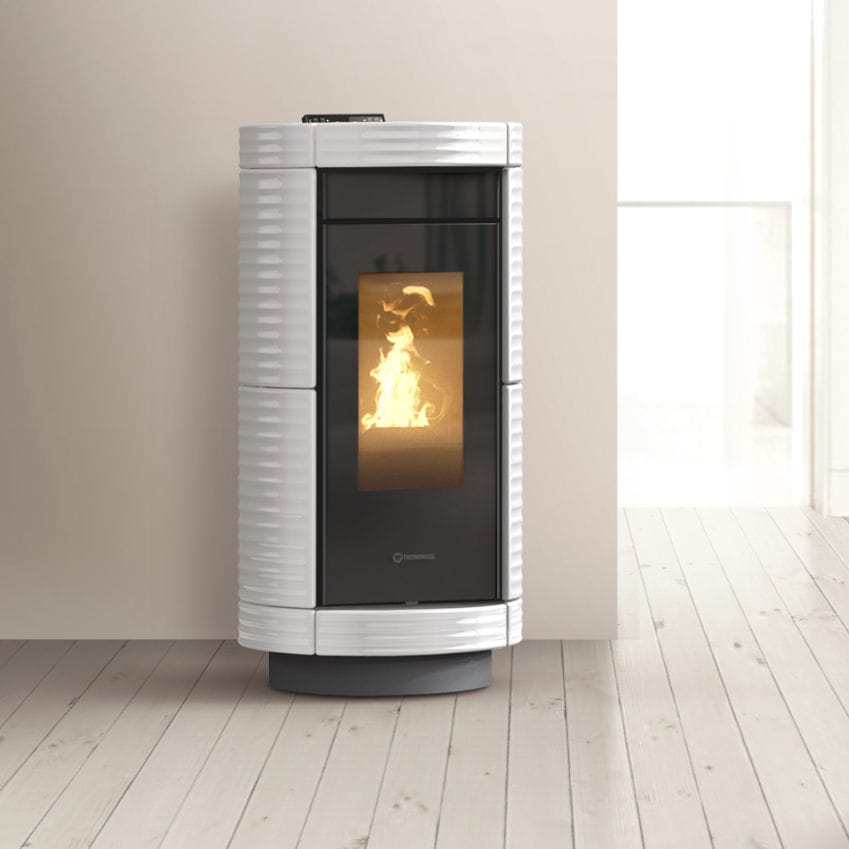 Pellet Heating Stove Steel Cast Iron Contemporary Dorica