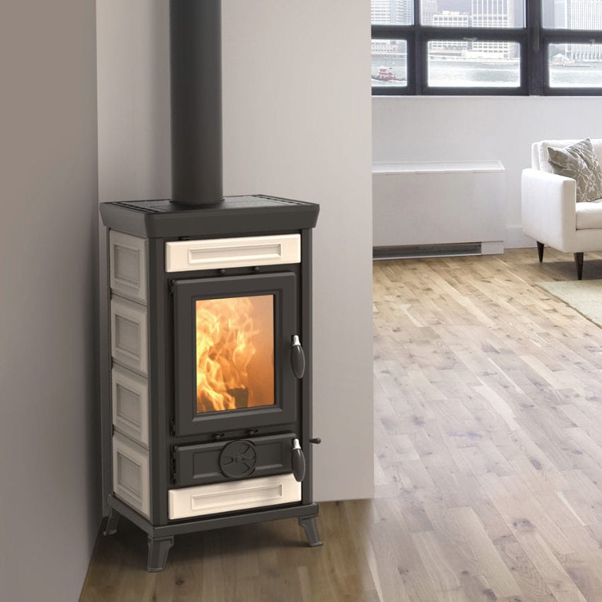 Wood Heating Stove Steel Cast Iron Contemporary Sofia
