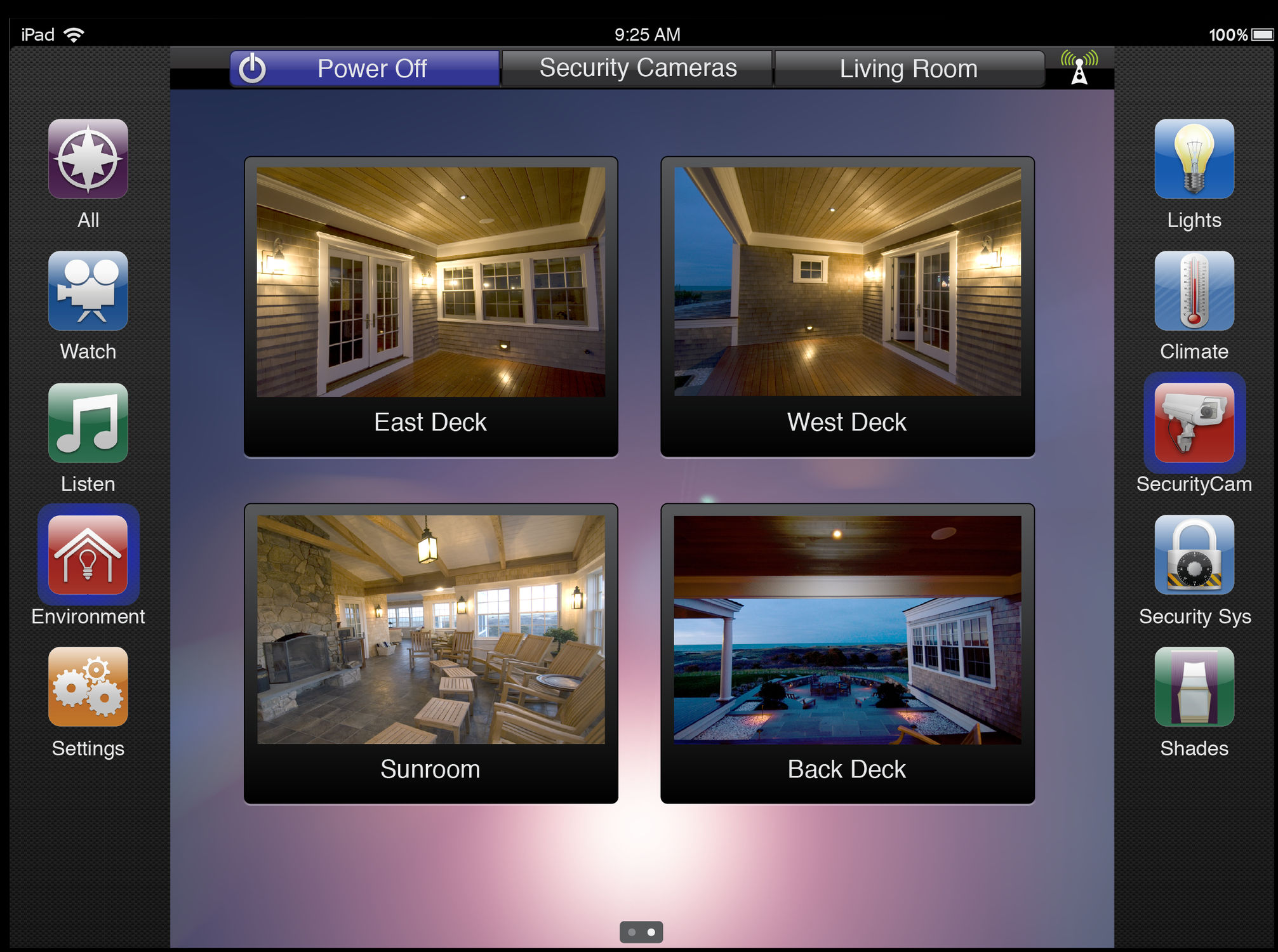 Interior home automation system - Savant Systems - for security