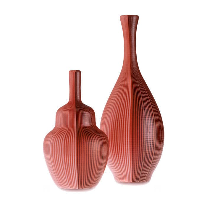 Contemporary Vase Glass Blown Glass Tessuti Battuti By Carlo