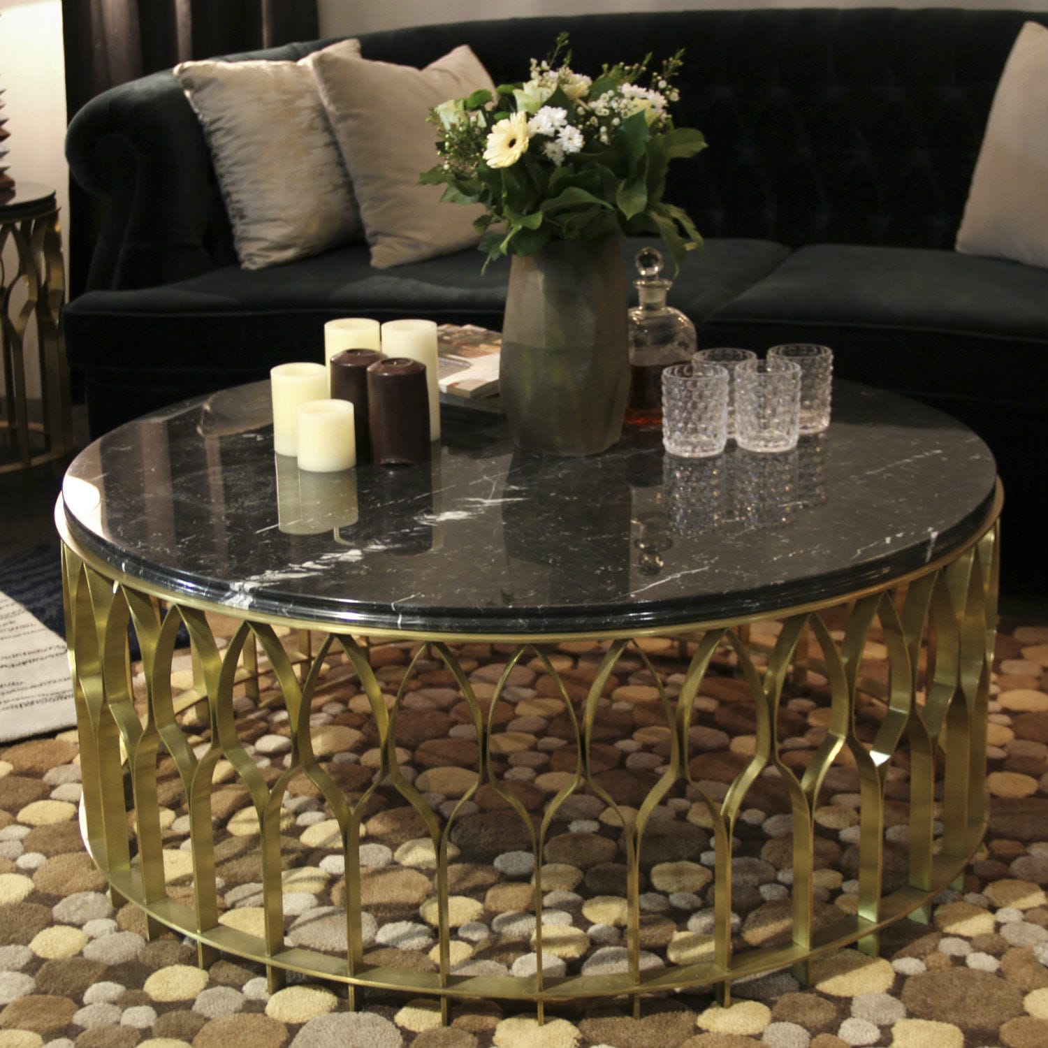 Contemporary coffee table MECCA BRABBU DESIGN FORCES marble