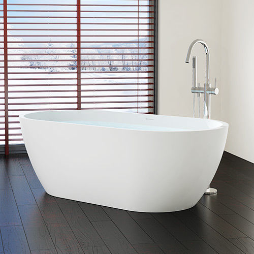 Oval bathtub - BW-02-L - Badeloft GmbH - freestanding / stone resin / white