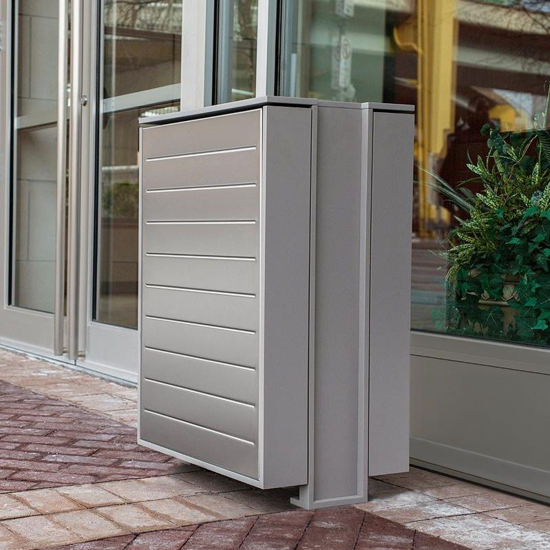 Public trash can APEX FORMS+SURFACES aluminum / wooden / recycling