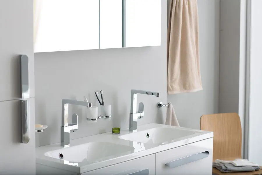 Double Washbasin Chrome 10 Ravak Built In Rectangular Composite