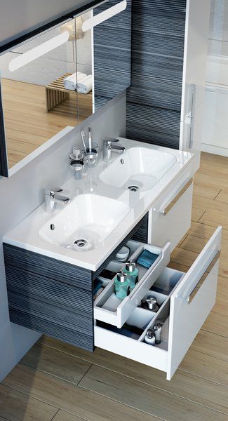 Double Washbasin Chrome 10 Ravak Built In Composite Rectangular