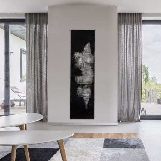 Hot water radiator - SILVER BLACK - CINIER - electric / 751 w...1000 w ...