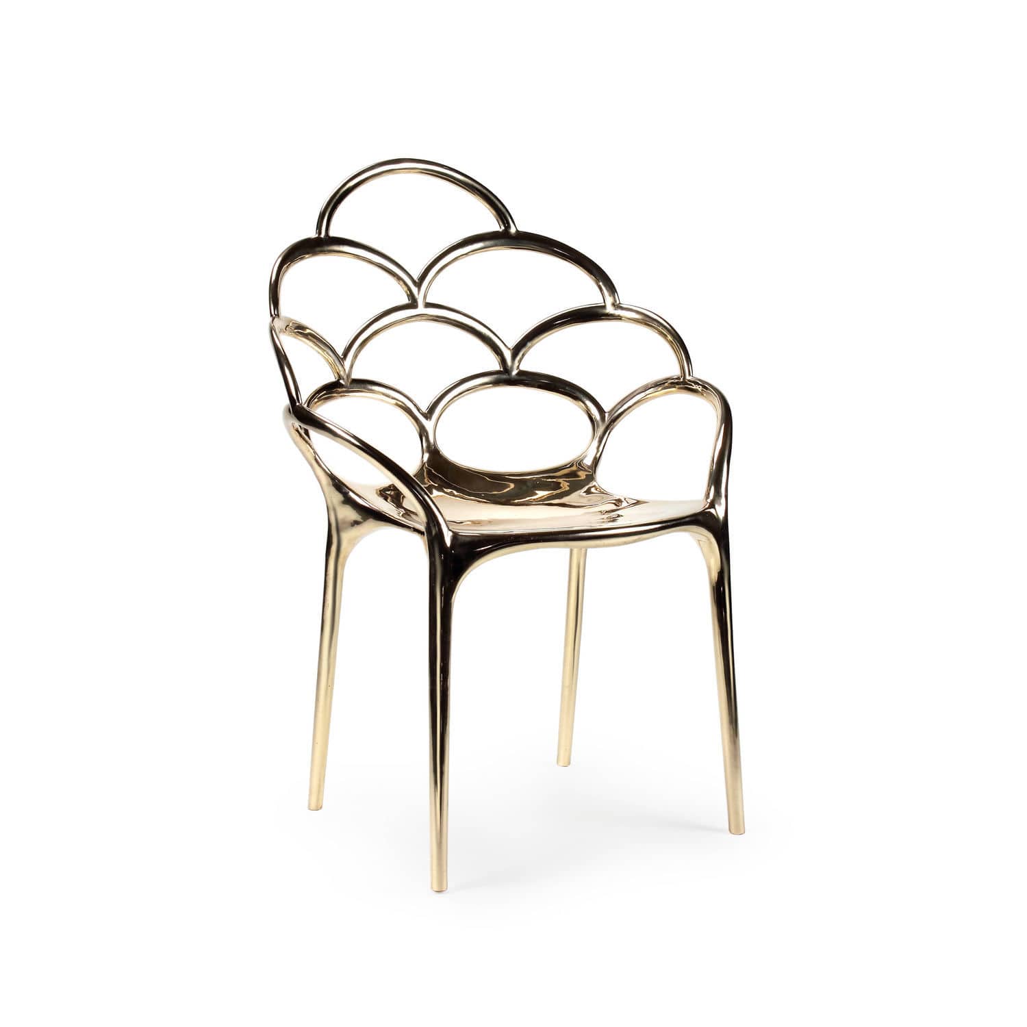 Original design chair Alpemare Barberini & Gunnell polished brass