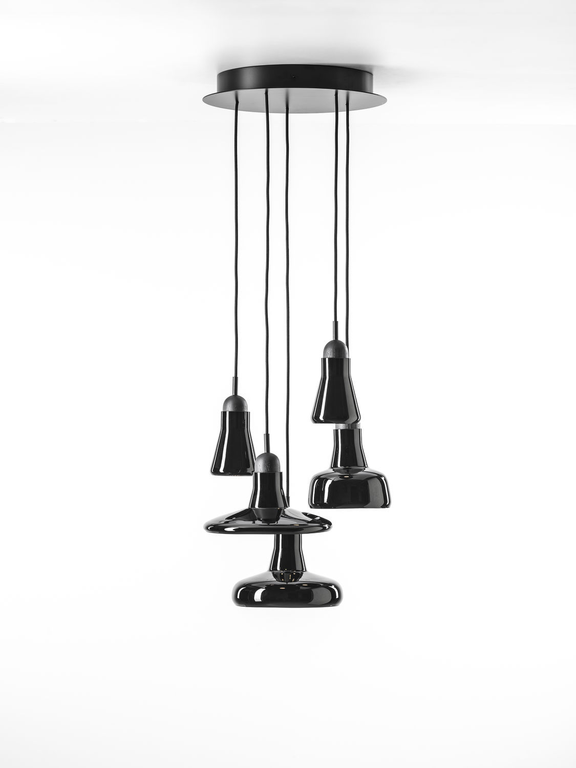 Contemporary chandelier - SHADOWS - BROKIS - blown glass / metal