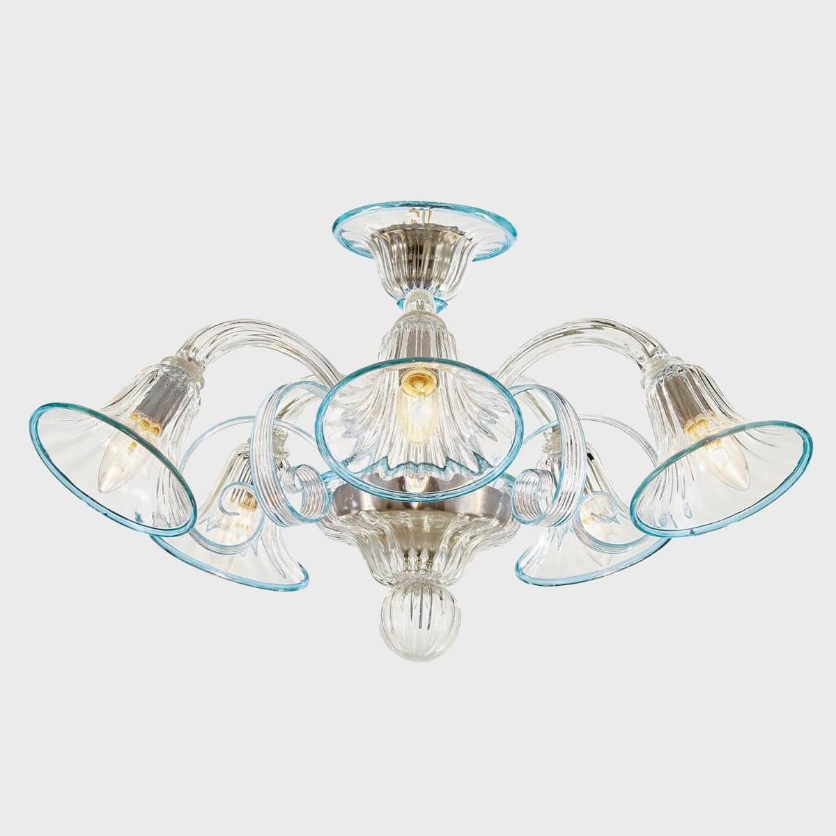 Traditional Ceiling Light Murano Glass Led Handmade Ermes