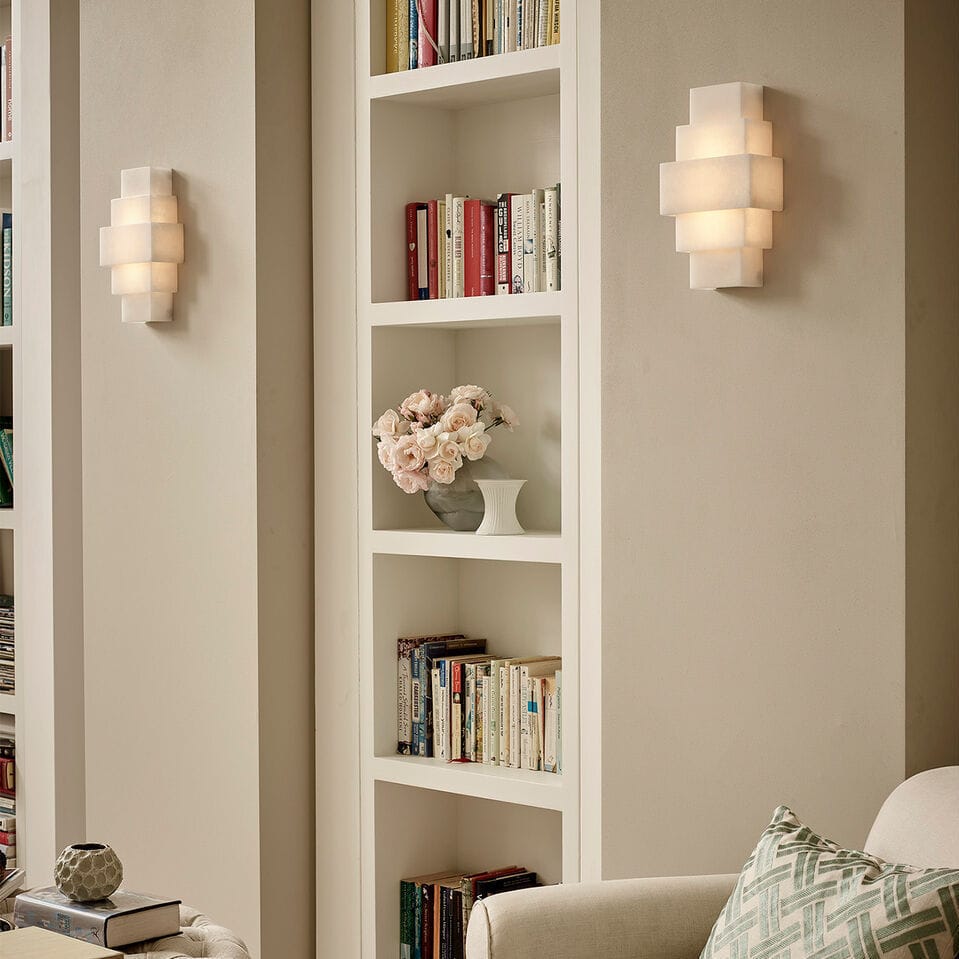 Art Deco wall light - DRUMMOND - VAUGHAN - indoor / alabaster / geometric