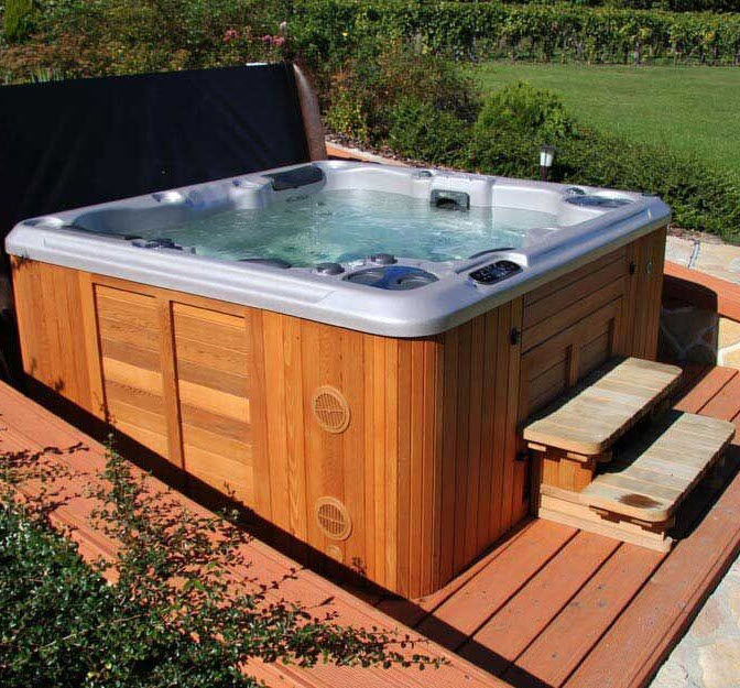 Built In Hot Tub H495 Clairazur Above Ground Square 4 Seater