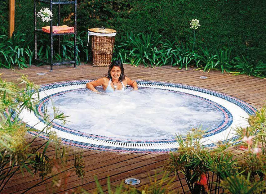 Built In Hot Tub Mosaic 250 Clairazur Circular 7 Person Outdoor