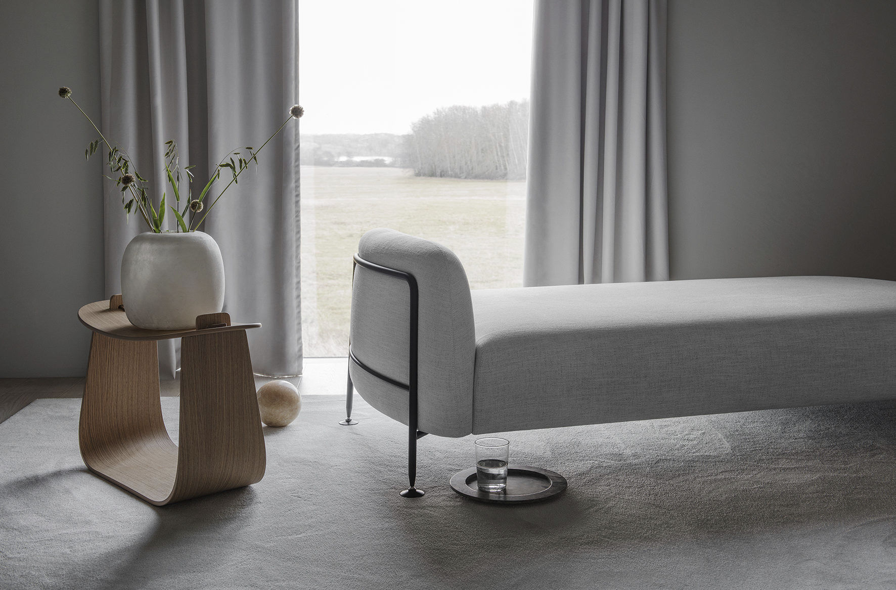 Contemporary stool - HARRY - Massproductions - oak