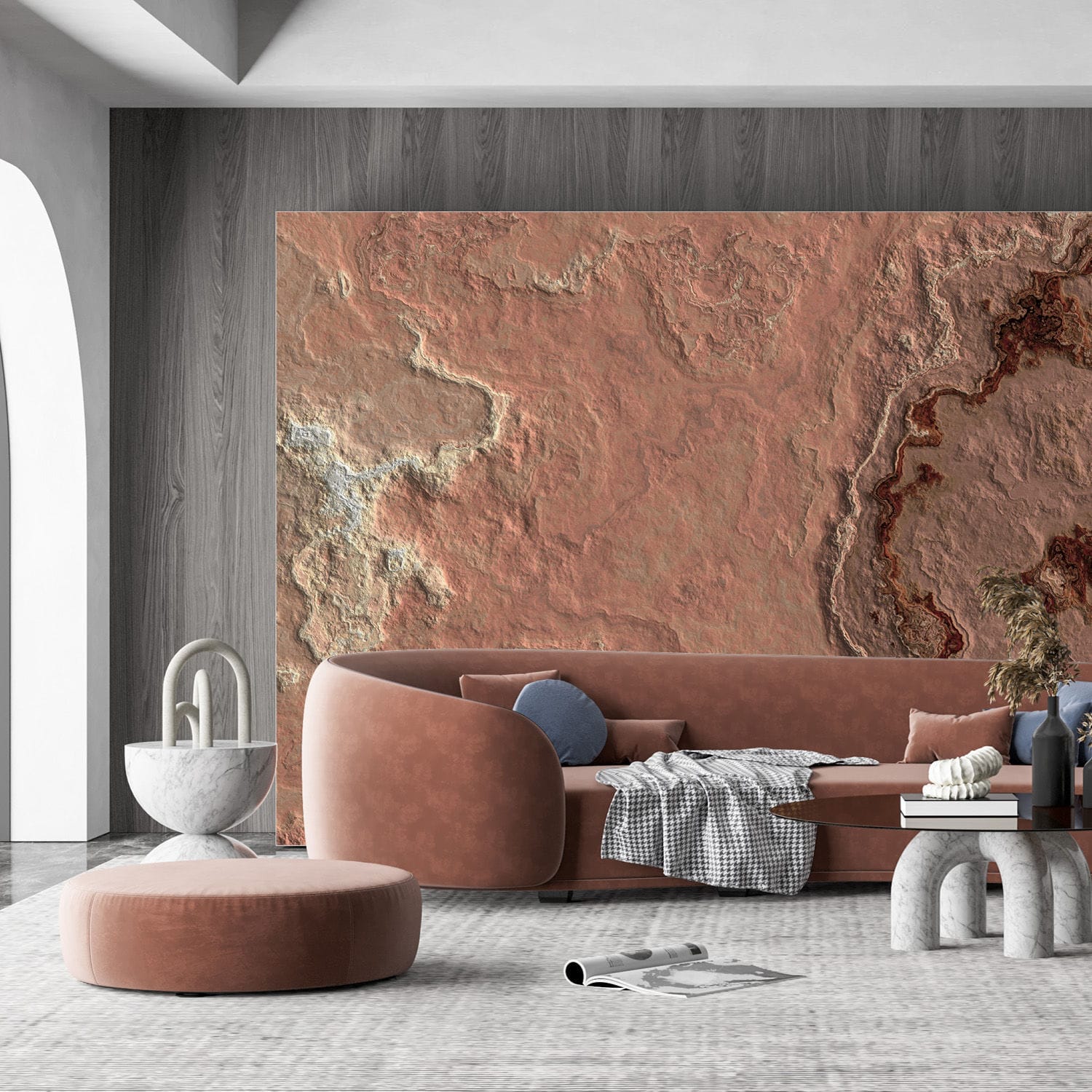 Contemporary wallpaper - Terracotta minéral - Arta WallDeco - nature