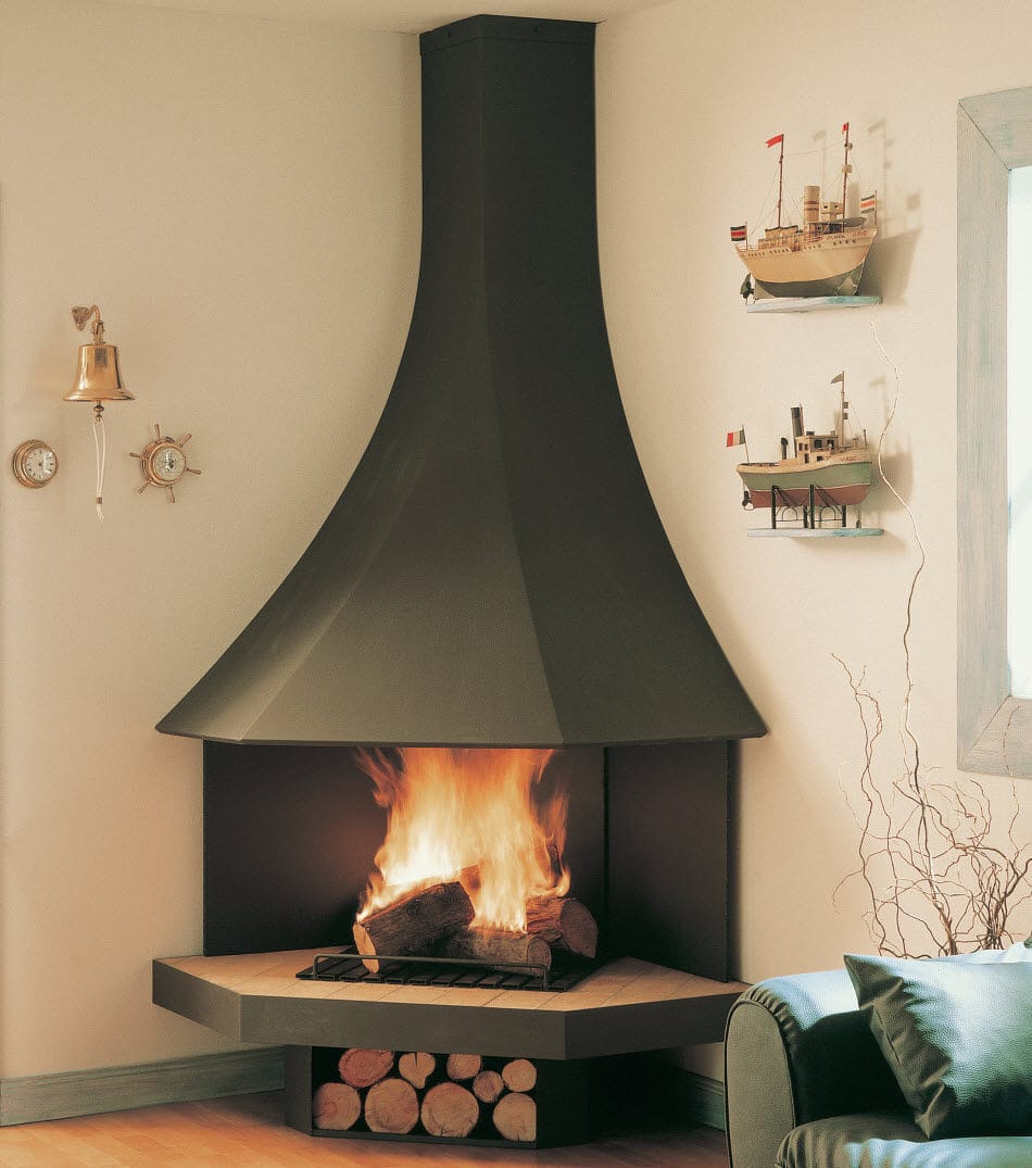 Woodburning fireplace JULIETTA 985 JC BORDELET corner