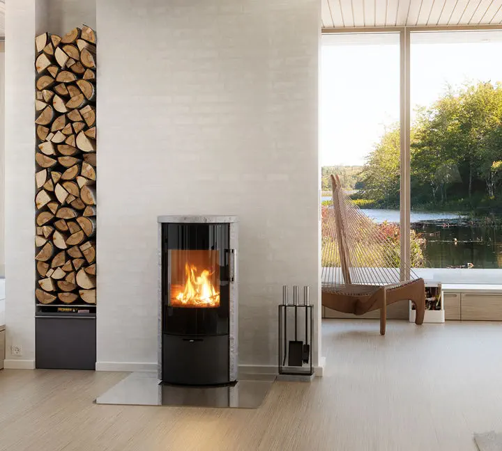 Wood heating stove - RINA - RAIS - 0 - 5 kW / contemporary / steel
