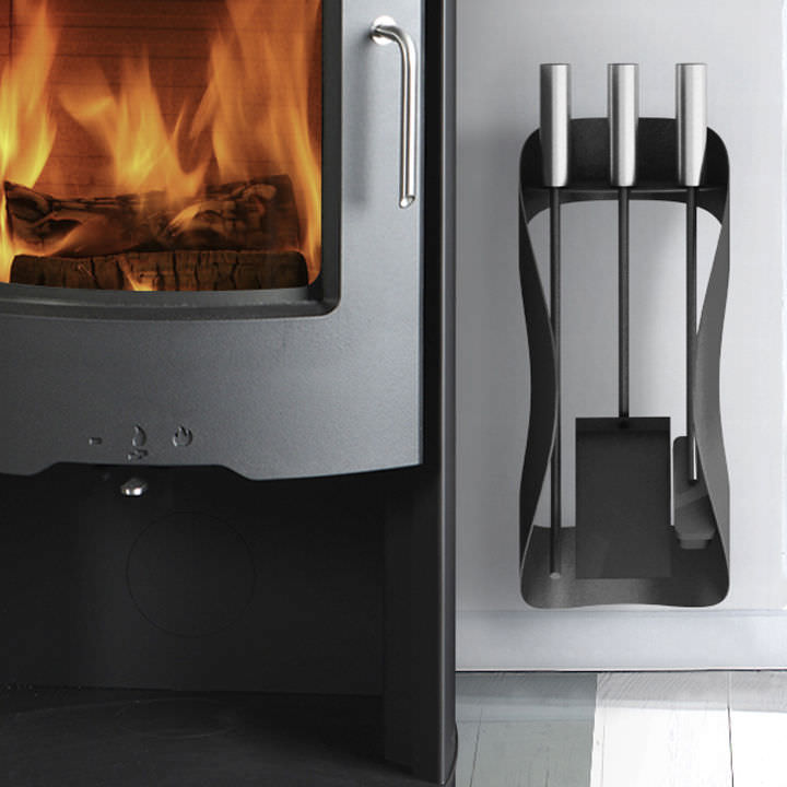 Wall Mounted Fireplace Set Steel Buteo Rais