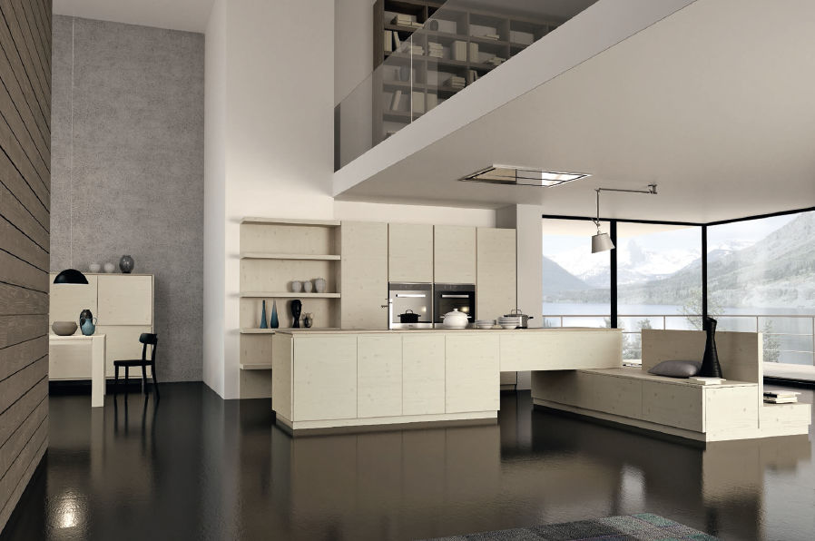 Contemporary Kitchen Mood F Lli Mirandola Sas Solid Wood Wooden Island