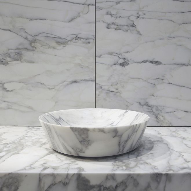 Countertop washbasin - BACIA - PIBA MARMI - natural stone / round ...