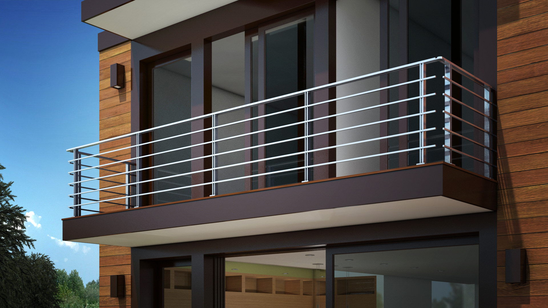 Creative Exterior Balcony Railing Design for Large Space