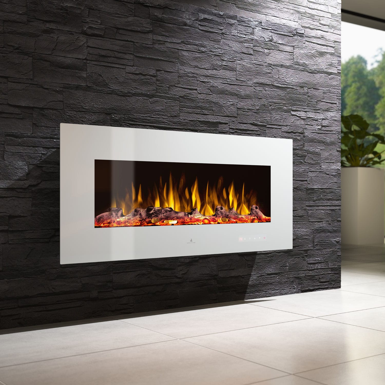 Electric Fireplace Contemporary Closed Hearth Wall Mounted