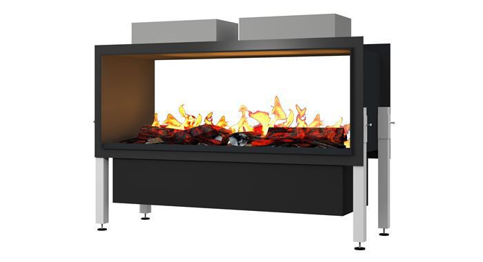 Electric Fireplace Insert Double Sided Remote Controlled