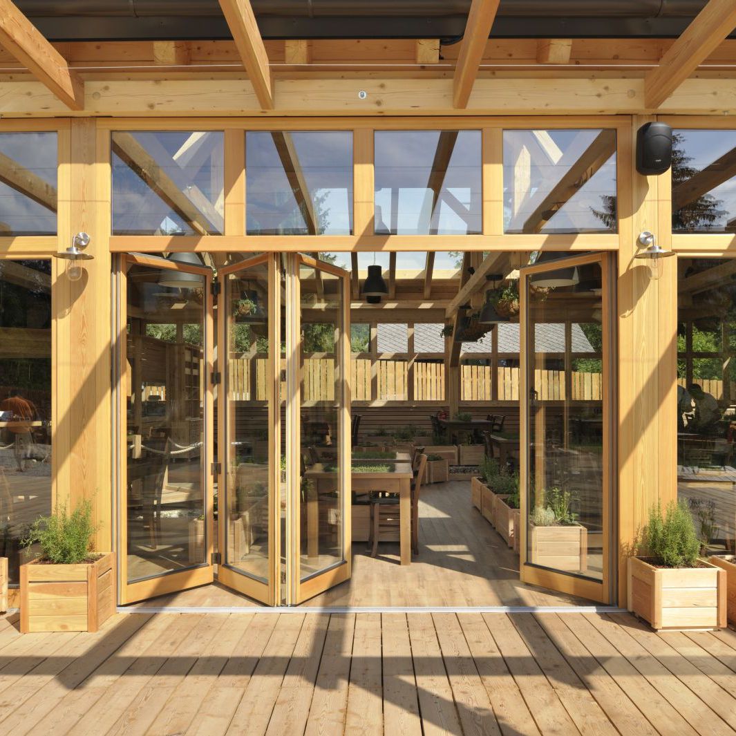 Wooden window - M SORA - folding / double-glazed / thermally-insulated
