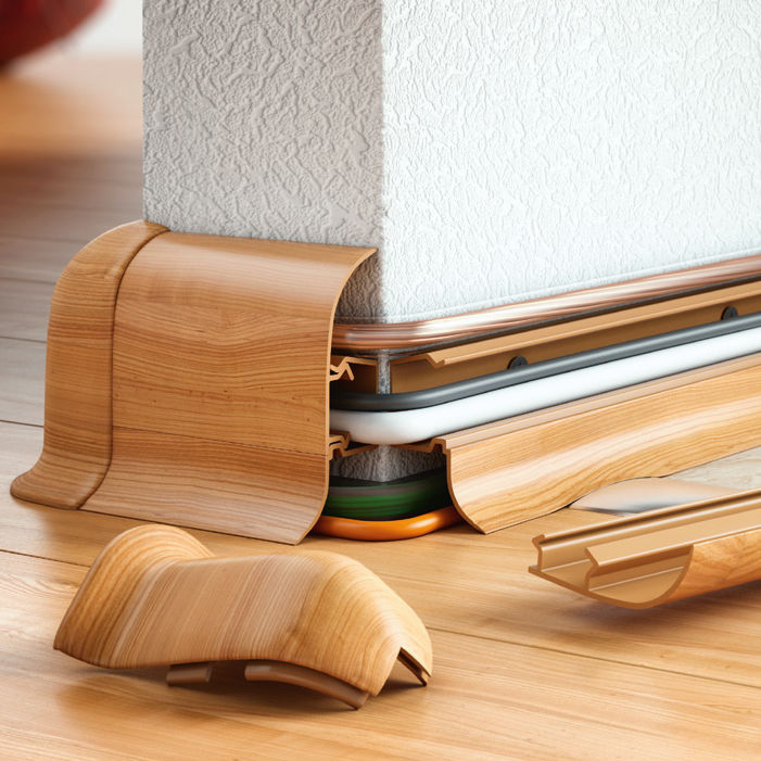 PVC baseboard NGF56 SALAG rounded / for electrical wiring