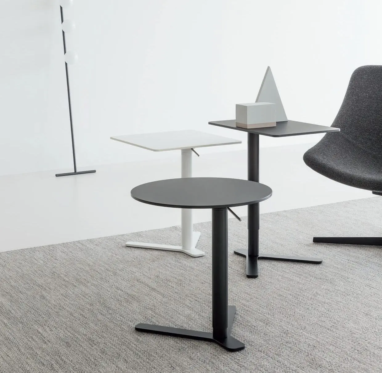 Contemporary side table - YO - Lapalma - wooden / HPL / metal base