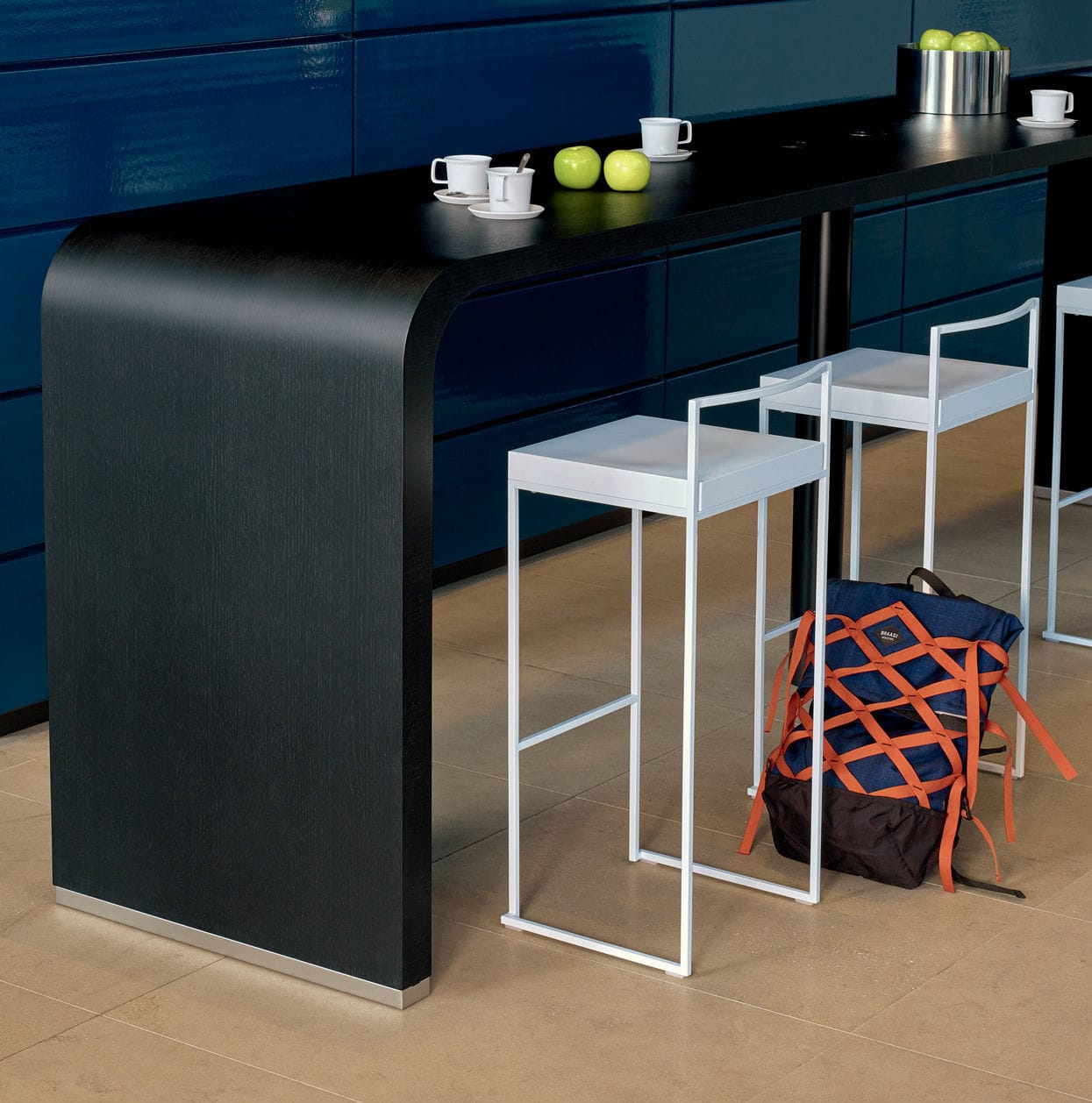 Contemporary bar chair CUBA+CUBO Lapalma leather / wooden