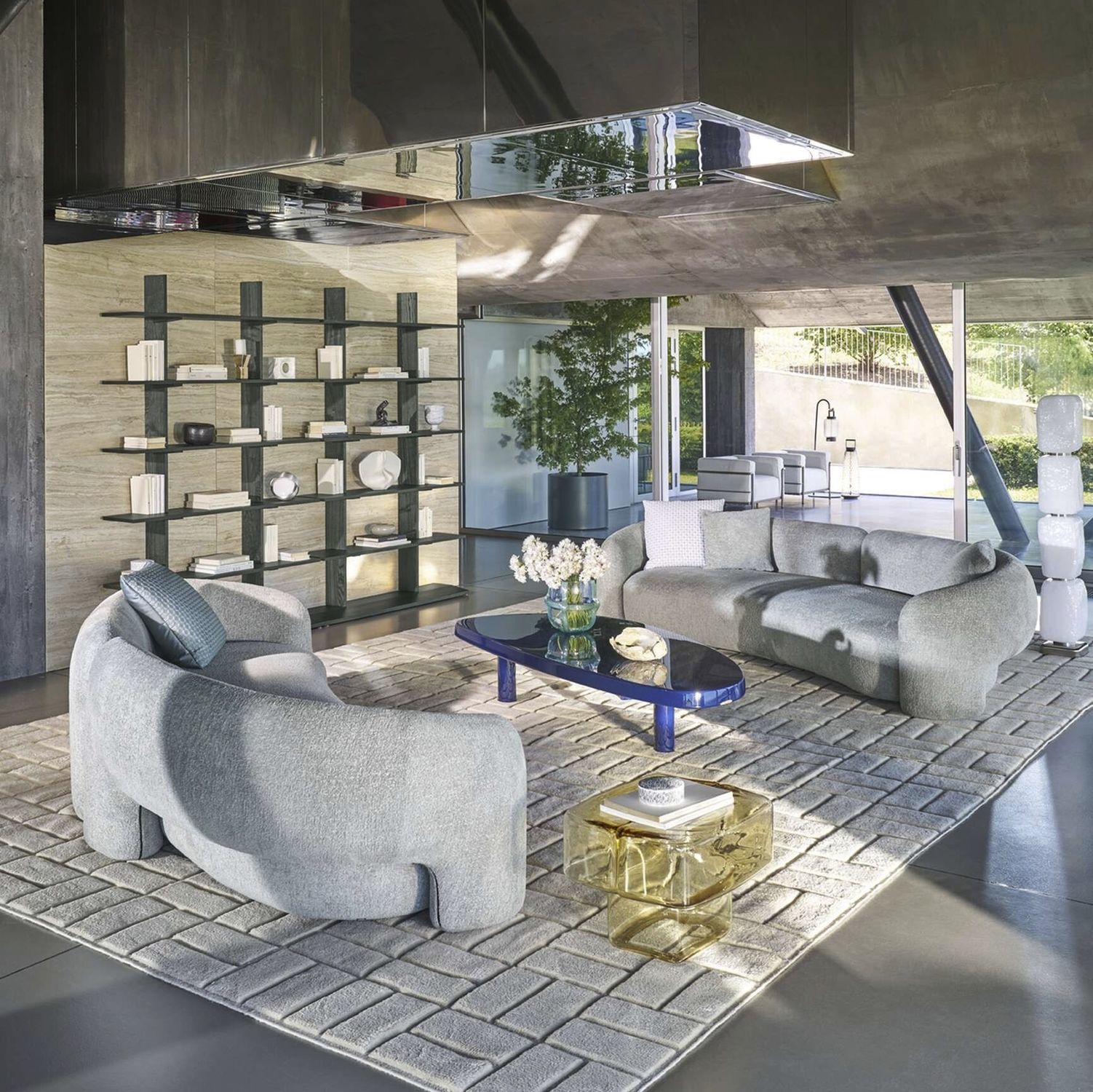 Corner sofa - DUDET BOLD - Cassina - round / half moon / contemporary