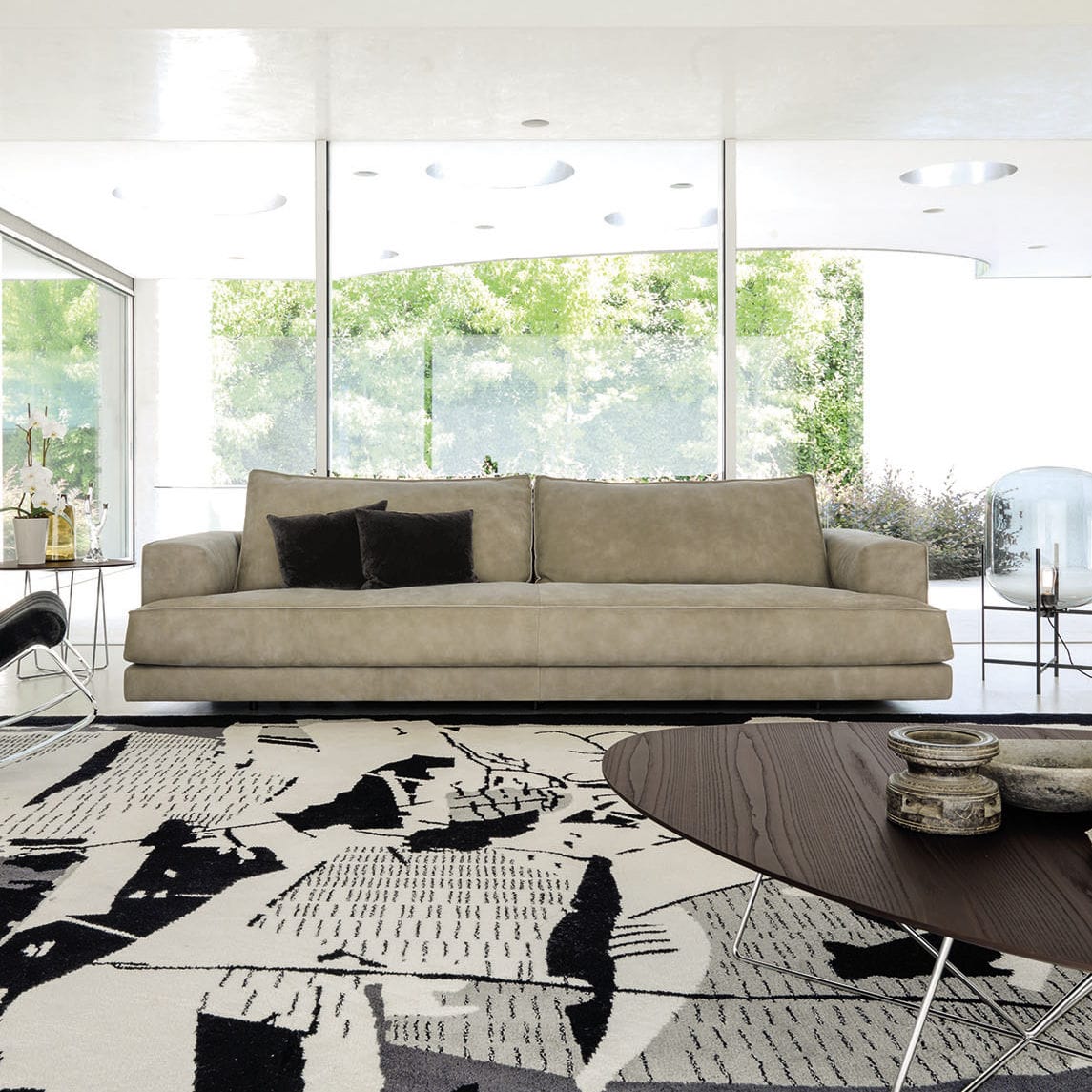 Contemporary sofa NATHAN désirée divani gray / beige / fabric