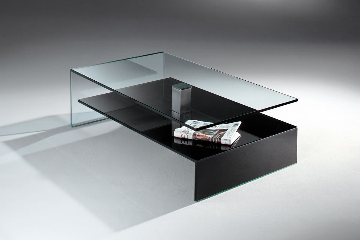 Contemporary Coffee Table Nuo Dreieck Gmbh Glass Polished Stainless Steel Stainless Steel