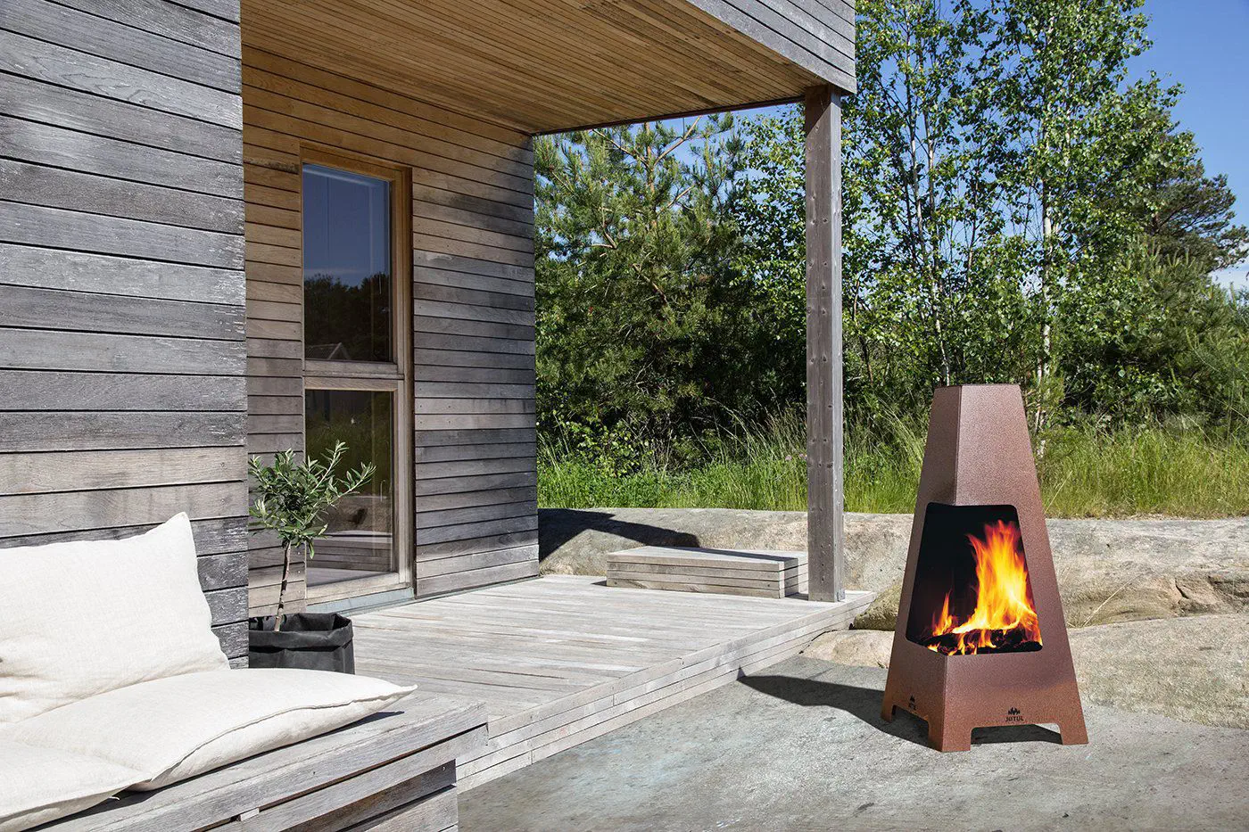 JOTUL TERRAZZA ヨツール テラッツァ Wood-burning fireplace - TERRAZZA - Jøtul - floor-mounted