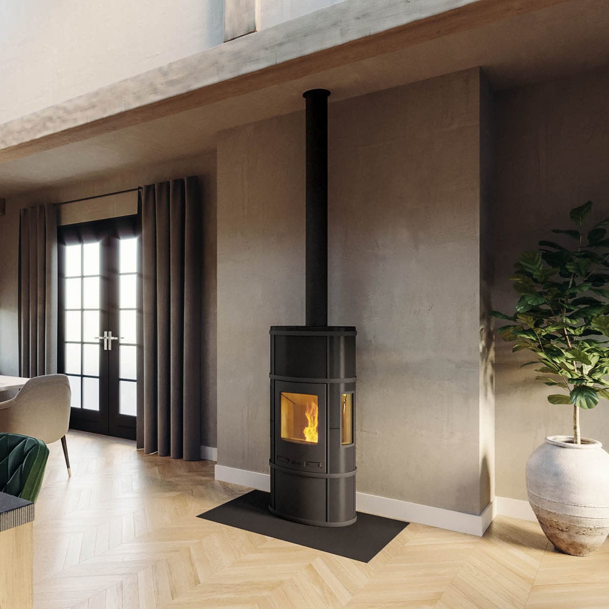 Pellet heating stove ECOSY PLUS Altech 0 5 kW / 5 kW...10 kW