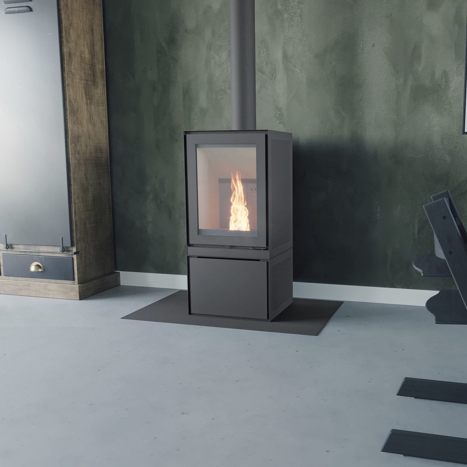 Pellet heating stove MAX H Altech 0 5 kW / 5 kW...10 kW / floor