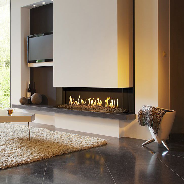 Gas Fireplace Contemporary Closed Hearth 3 Sided G110 37s