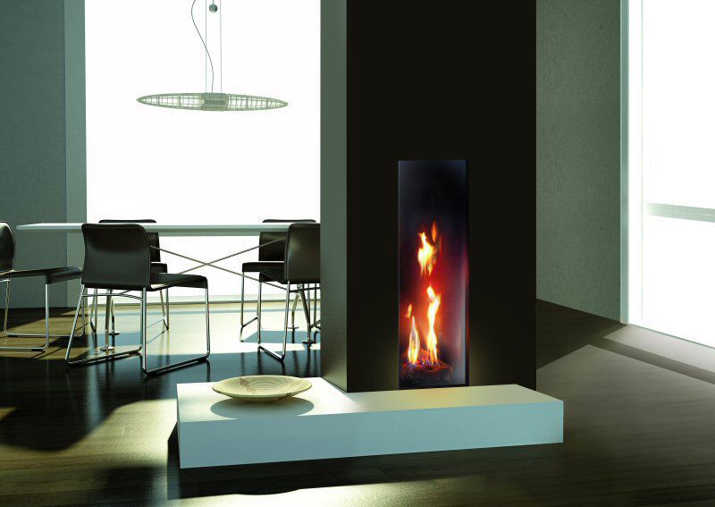 Gas Fireplace Contemporary Closed Double Sided Roma 50
