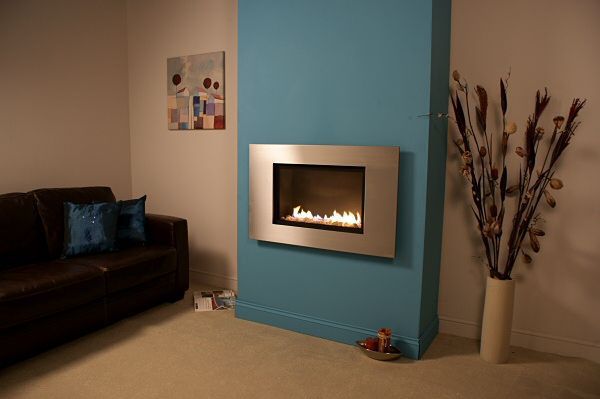 Gas Fireplace Contemporary Closed Hearth Wall Mounted