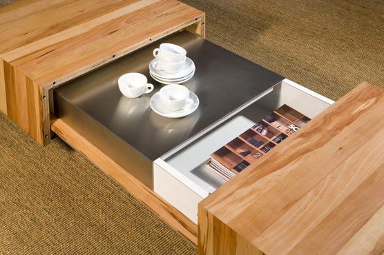 Contemporary Coffee Table Oak Walnut Beech Matchbox