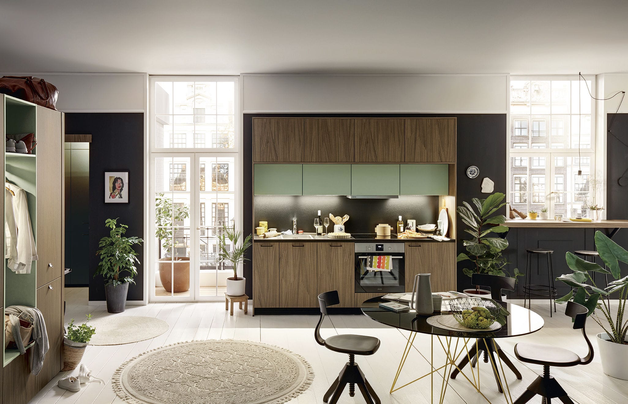 la Cuisine Contemporaine セット Cuisine complete ROCK 7 éléments - Décor chene lancelot et