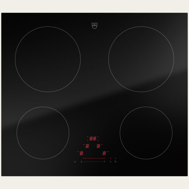 Induction cooktop V2000 I604 VZUG AG 4 burner / builtin / with