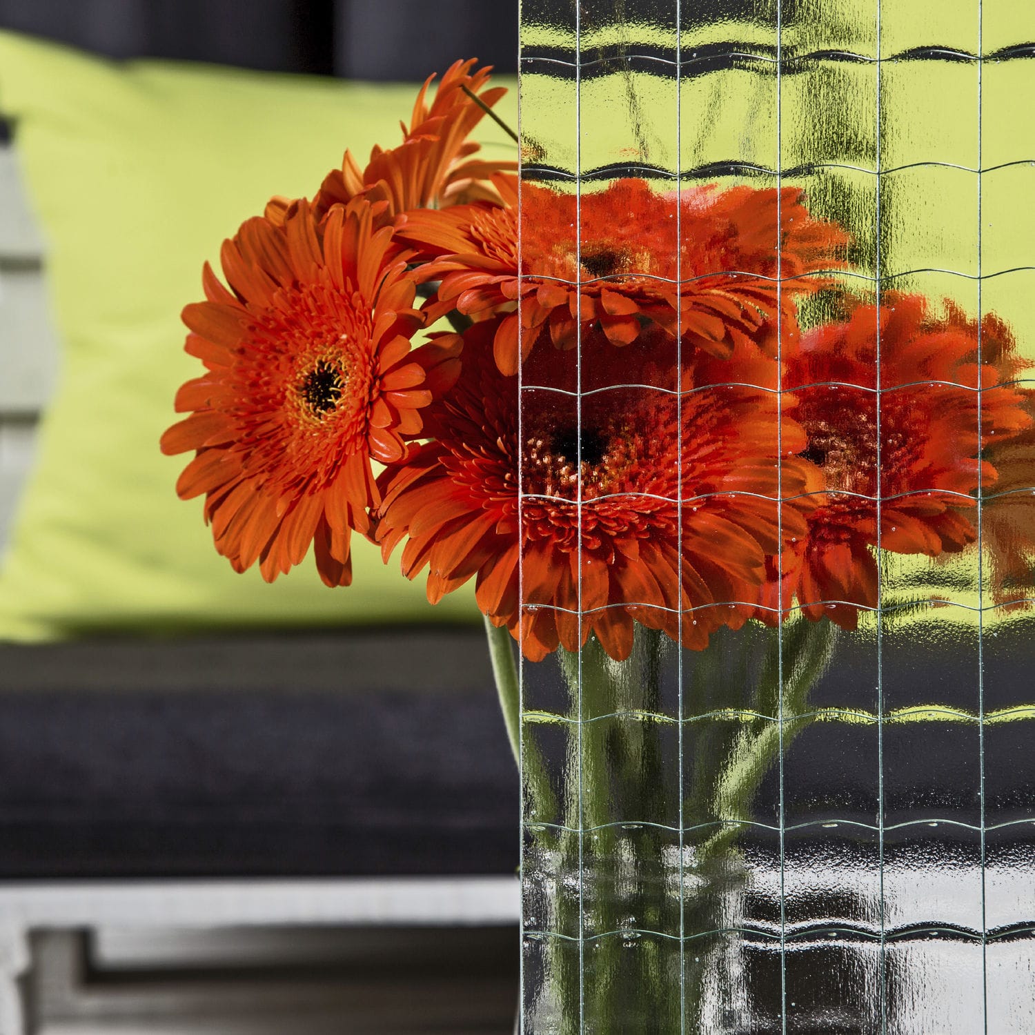 Wired glass panel 1" Glasfabrik Lamberts GmbH & Co. KG patterned