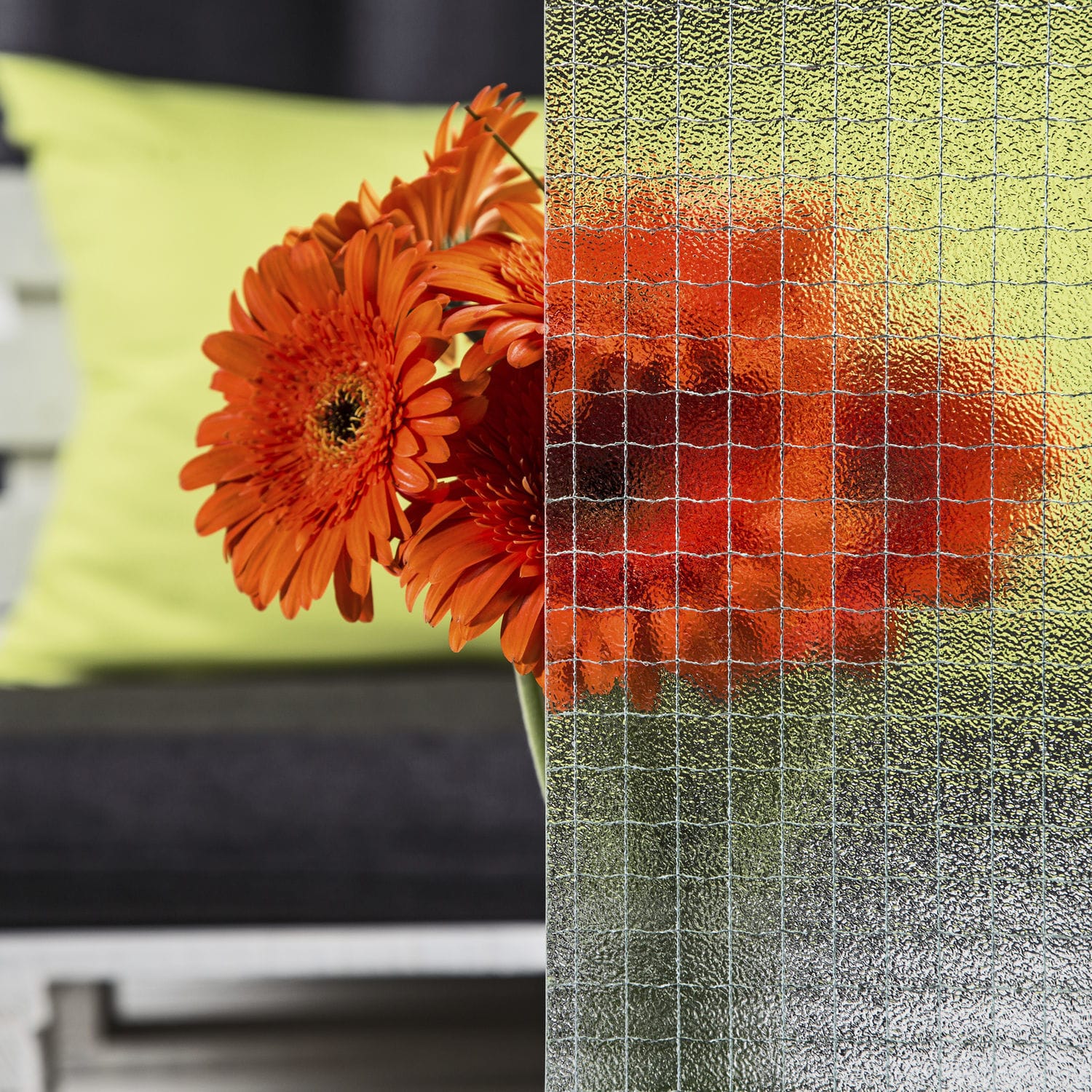 Wired glass panel 504 Glasfabrik Lamberts GmbH & Co. KG patterned