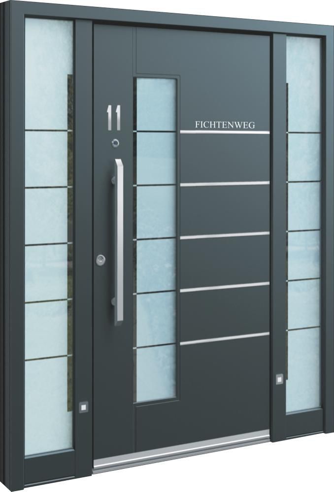 Entry door - AGE 1130 - INOTHERM - glass / aluminum / inox