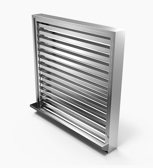 Aluminum ventilation grill 621V IP23D MLLHAMBURG® rectangular / square / for facade