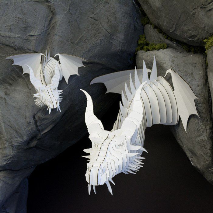 Cardboard Sculpture Wall Mounted Nikita Dragon Head By Luis Cardboard Sculpture Wall Mounted Nikita Dragon Head By Luis Rodrigalvarez