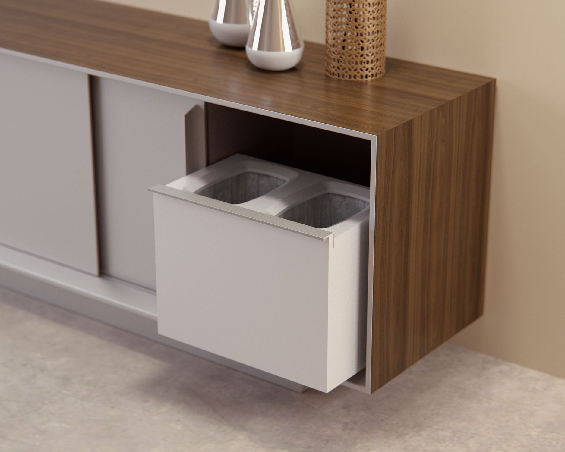 Low filing KAI Nucraft wood veneer / with sliding door